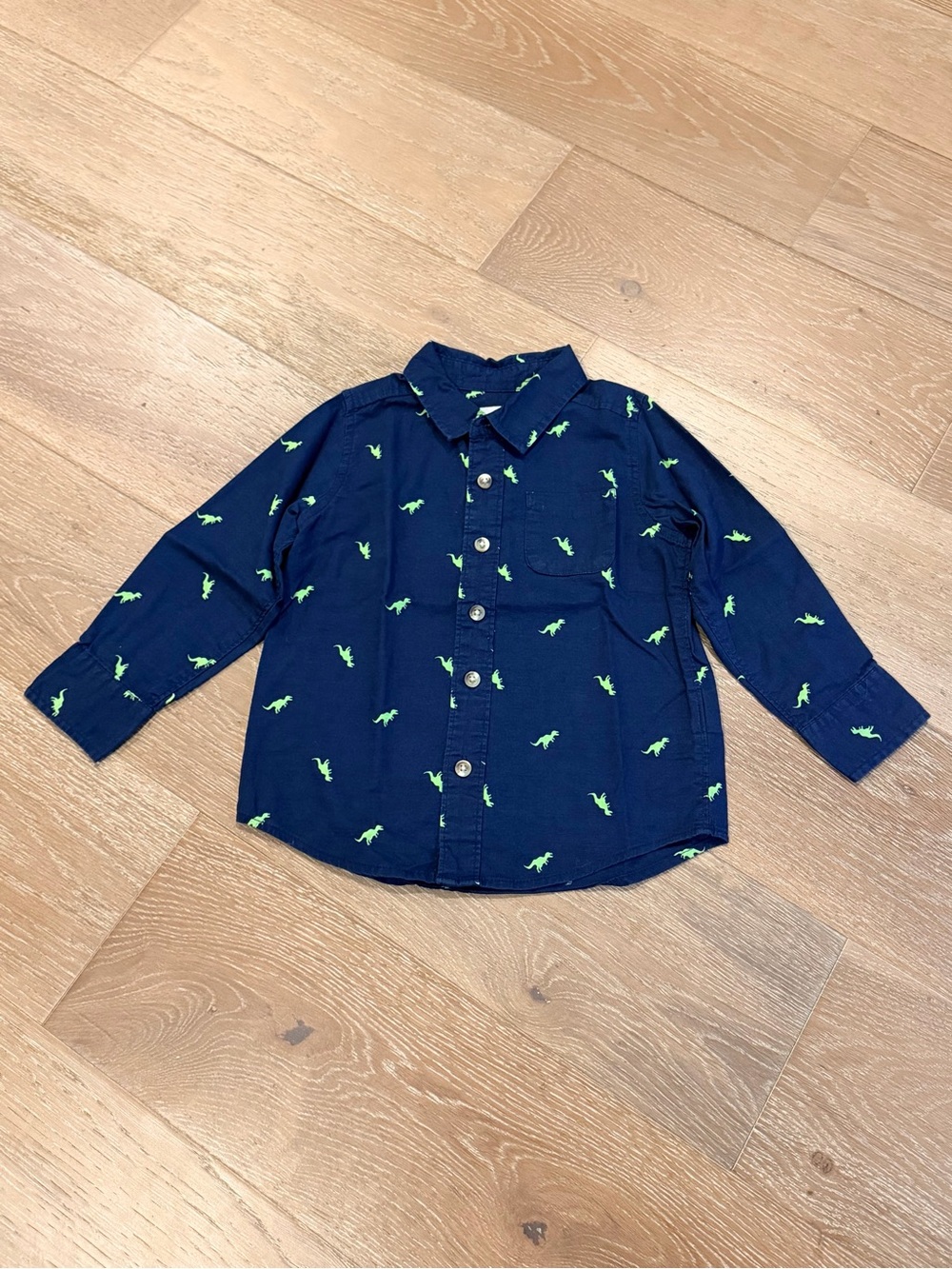 Old Navy Toddler Boy Dinosaur Long-Sleeve Button-Up Size 3T
